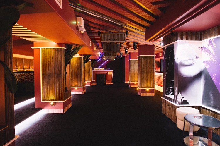 Flamingo Lounge nightclub Sydney interior design modern luxury exclusive lights sit down area table bookings