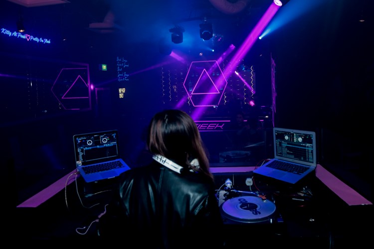 Fleek nightclub Singapore view of the club interior design dj dance floor