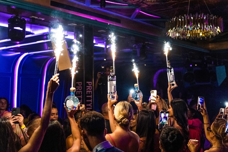 Gala nightclub Miami bottle parade bubbles book VIP table reserve now 