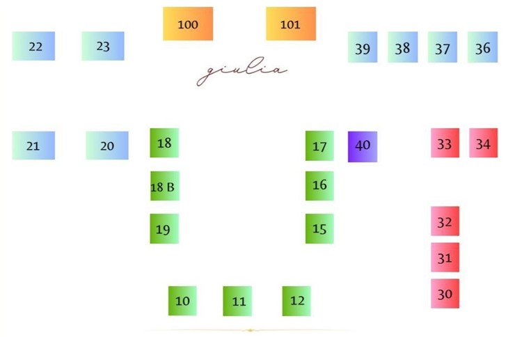Giulia club nightclub Paris tables map table seating chart premium vip regular dj dance floor