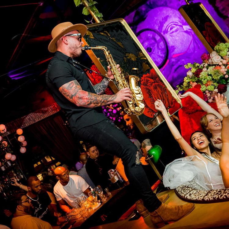 Gramercy club Miami live music dj band saxophone fun party