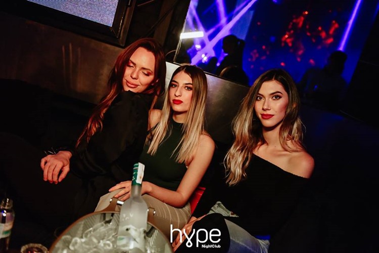 Hype nightclub Belgrade sexy girls having fun table reservation big bottle of alcohol vodka champagne party