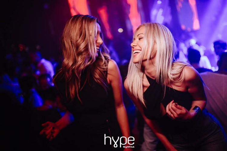 Hype nightclub Belgrade sexy blonde girls having fun party dance crazy nightout club