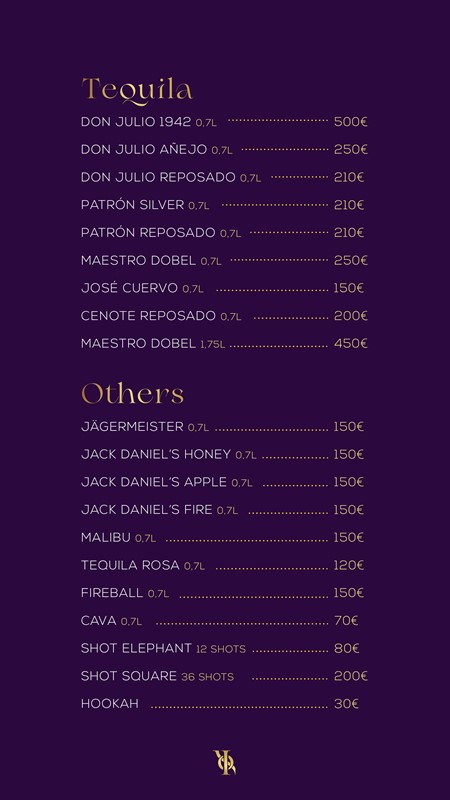 Icon club Madrid bottle menu packages cocktails beverages bottles pricing