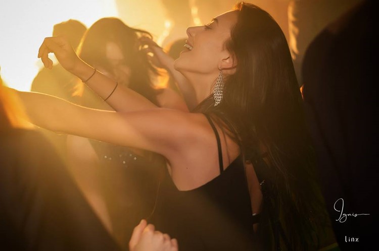 Ignis nightclub Hong Kong pretty brunette girl dancing having fun drinking partying all night