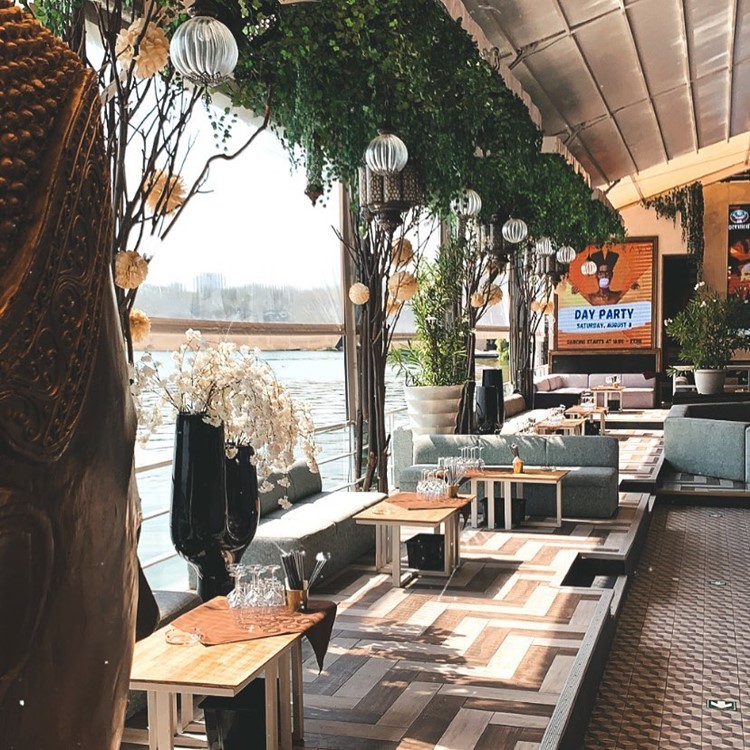 Kayo club Bucharest day parties beautiful interior nightclub wood luxury boho chic