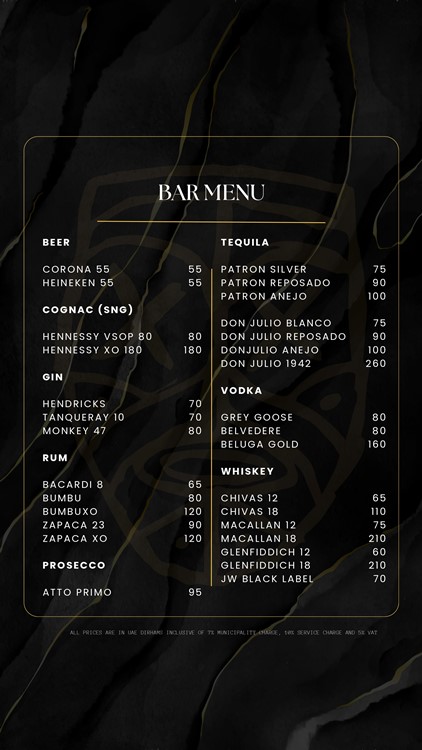 Lekki, bar menu, alcohol, drinks, mixers