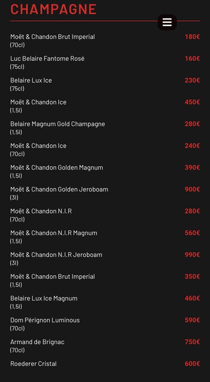 Liberty-Supper-Club-Madrid-nightclub pricing alcohol bottles drinks order whisky cognac 