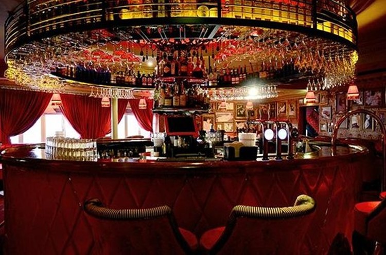 Lillie's nightclub club Dublin luxury red interior design bar view