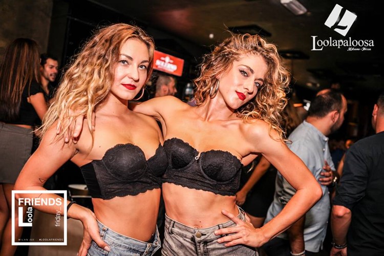 Loolapaloosa nightclub Milan party sexy girl in black lingerie