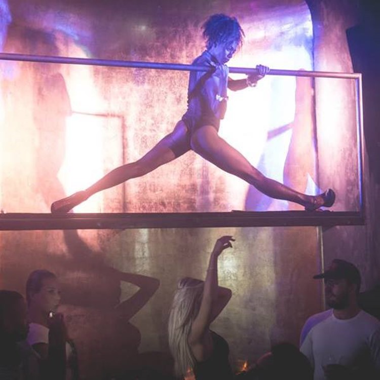 Madon nightclub Mykonos exotic dancer on stage