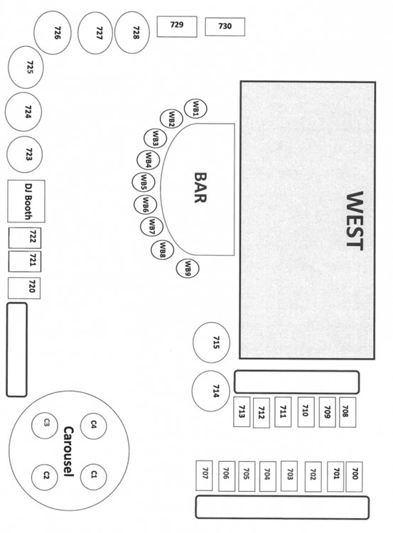 Magic Hour NYC nightclub table map west side sitting exclusive area