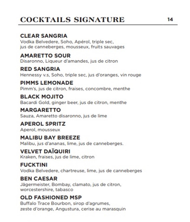 Maison Saint Paul nightclub Montreal bottles prices champagne bubbles packages