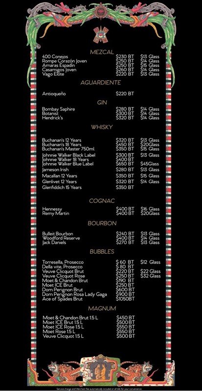 Mayamiwynwood nightclub Miami bottle menu mezcal gin whisky cognac bourbon bubbles magnum