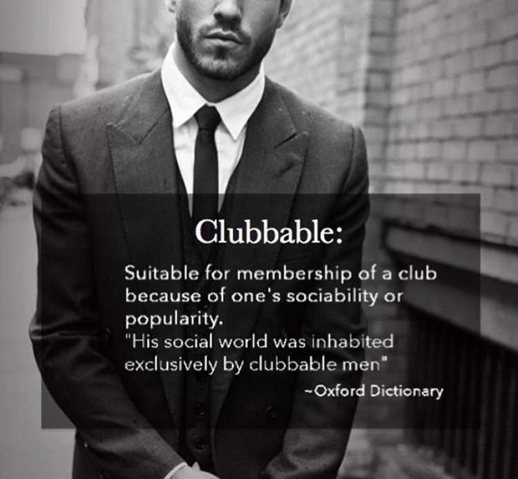 Meaning of Clubbable