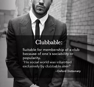 Meaning of Clubbable