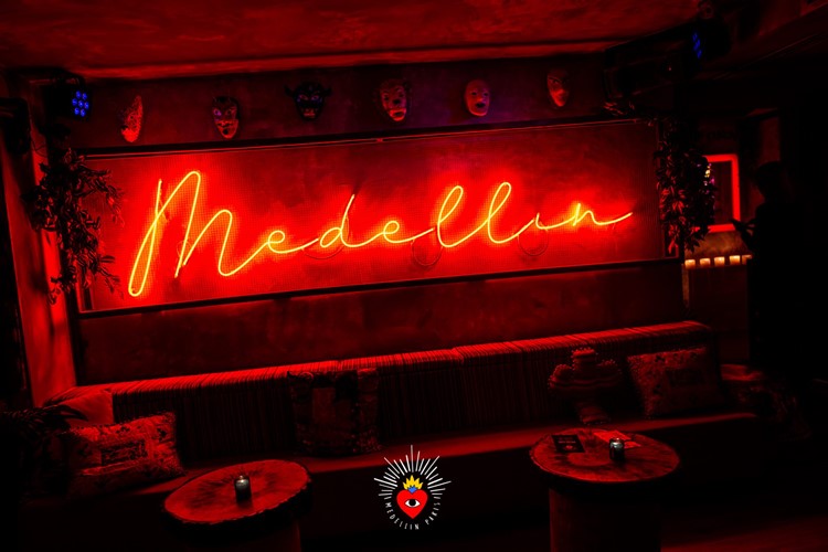 Medellin nightclub Paris sign famous fun party chic look