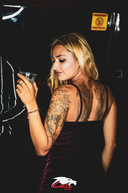 Mega Yacht club Dubai pretty blonde girl having fun