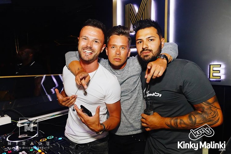 Mirage nightclub Marbella group of guys having fun at a party kinky malinki night