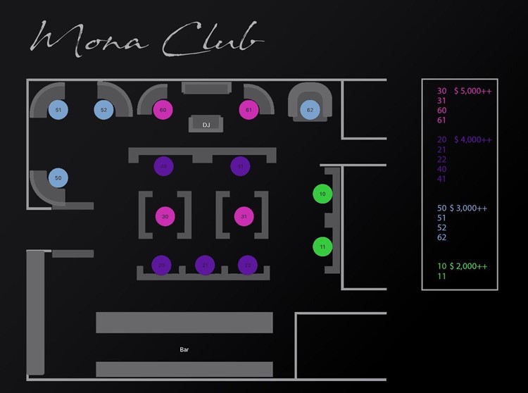 Soirée dans la boîte Mona Club VIP à Miami. Trouvez des promoteurs pour la liste des invités sur Clubbable