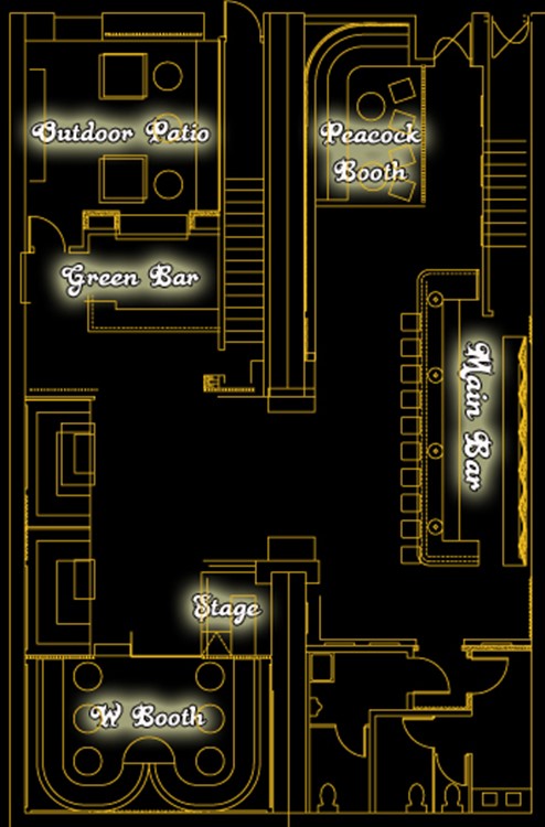 Monroe nightclub San Francisco map view floor plan dj booth dance room vip table regular