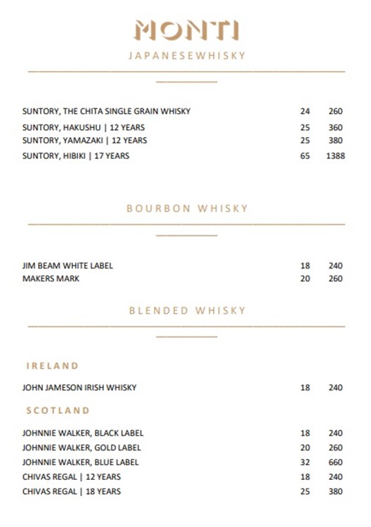 Monti club Singapore whisky price buy now order bottle vip table service