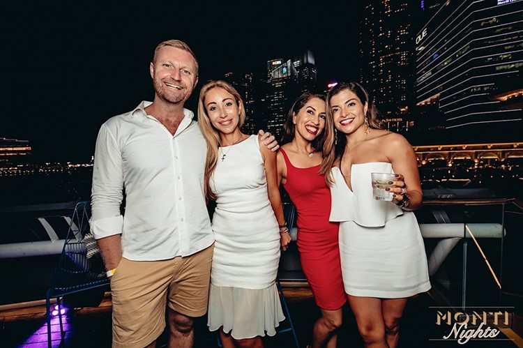 Monti club Singapore men and girls having fun pretty brunettes dresscode party all night long have fun