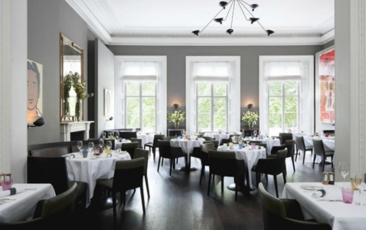 Morton's Members Club in London view of the dining area minimalist design