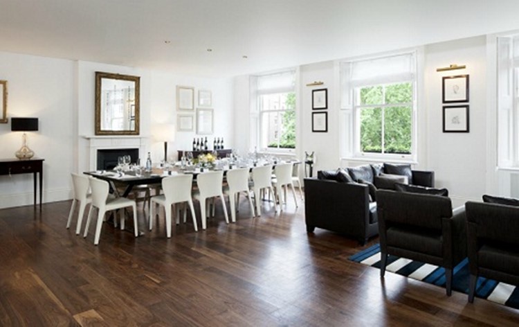 Morton's Members Club in London extra big dining table and couches