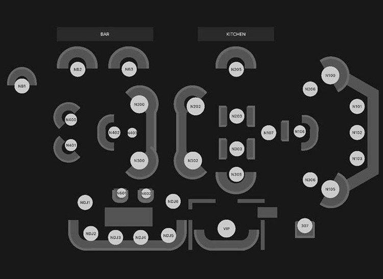 Mr Jones venue Miami indoor club nightclub restaurant table seating vip dj regular lounge map