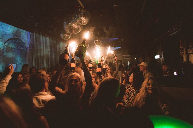 Museo nightclub Copenhagen bottles parade celebration fun party