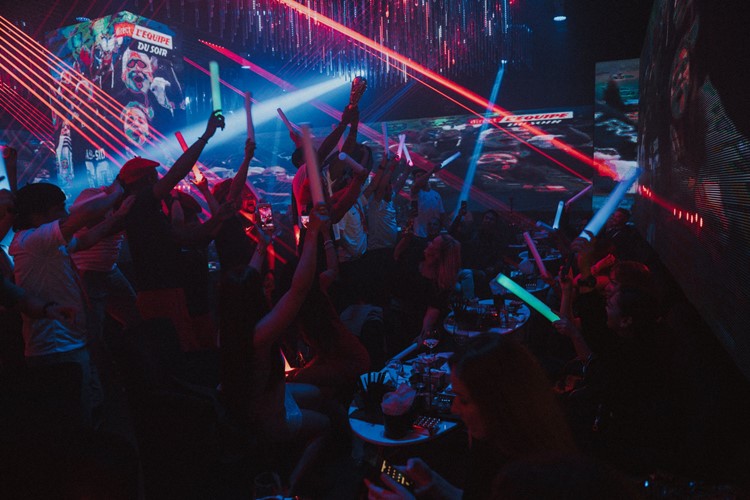 Nargui Five nightclub Dubai people dancing having fun party music techno mix house