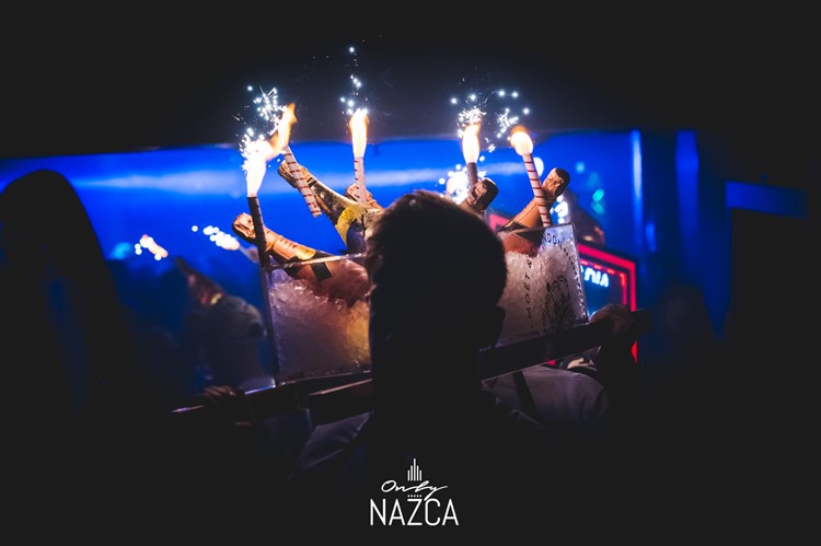 Nazca nightclub Madrid bottle parade VIP experience table service alcohol bottles fun night