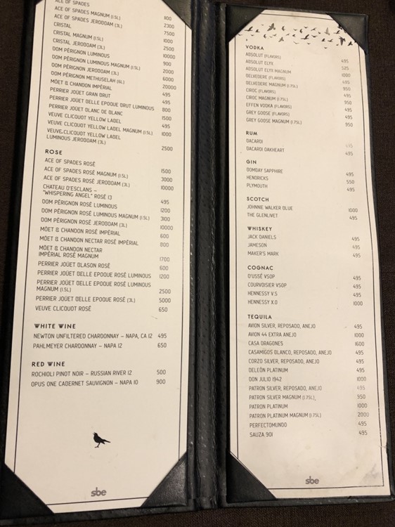 Nightingale Plaza nightclub Los Angeles prices per bottle service booking table menu