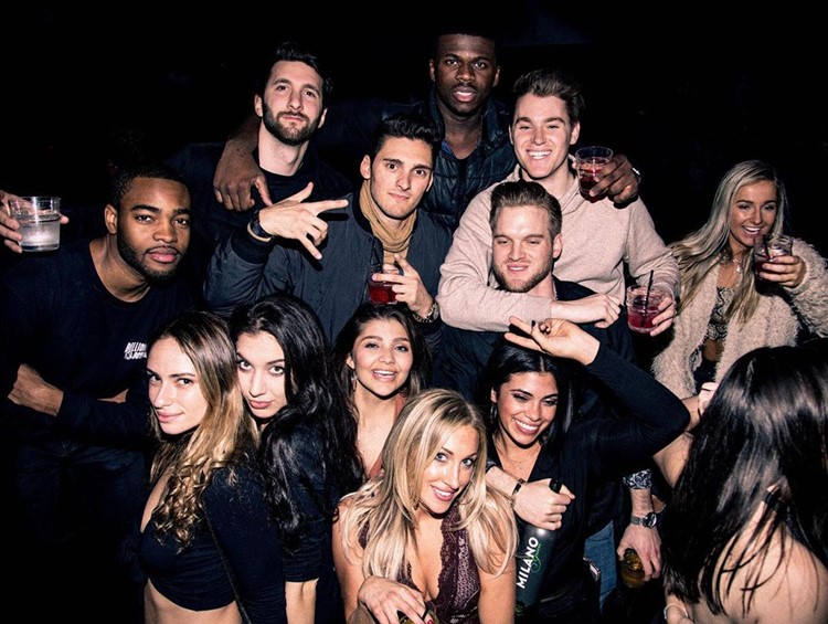 Noir nightclub New York people crowd group celebrating birthday bachelor hen parties book now