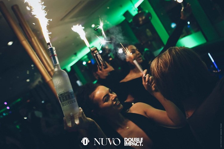 Nuvo nightclub Birmingham alcohol bottles book tonight reserve table celebrate