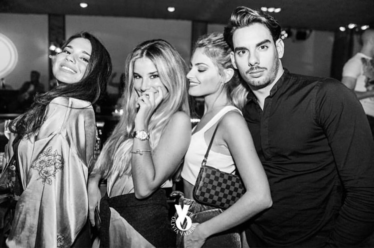 Olivia Valere nightclub Marbella blonde and brunette girls having fun with arabic man