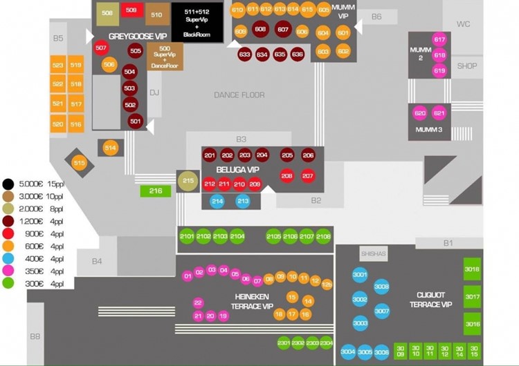 Opium nightclub Barcelona vip table area sitting best tables regular standard exclusive book now celebrate birthday hen bachelor parties