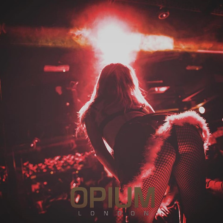 Opium nightclub London sexy exotic dancer pole dancing costume stage