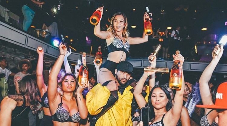 Origin nightclub San Francisco party crowd alcohol bottles