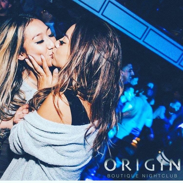 Origin nightclub San Francisco girls kissing on the lips