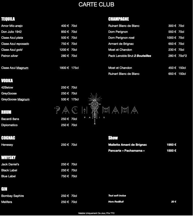 Party på Pachamama VIP nattklubb i Paris. Hitta promoters för gästlista i Clubbable