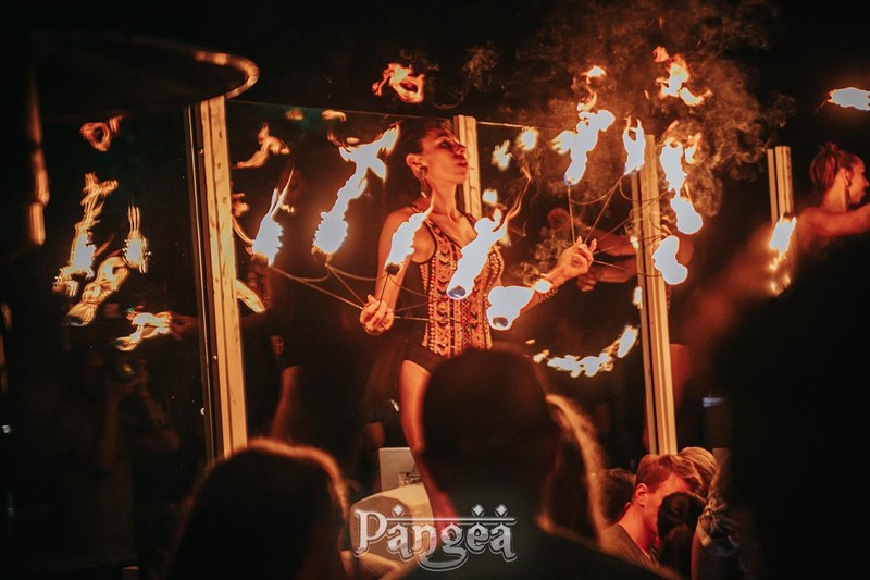 Pangea nightclub Marbella dancer exotic fire jungle