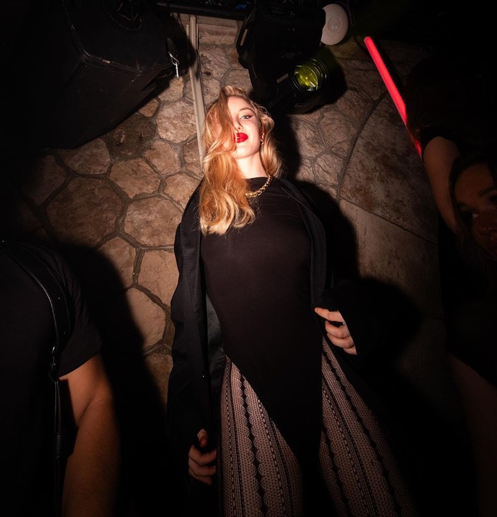 Pantheon nightclub Paris blonde girl in black outfit fun night out 