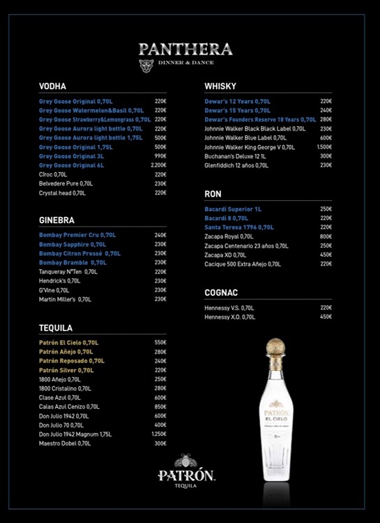 Soirée dans la boîte Panthera VIP à Madrid. Trouvez des promoteurs pour la liste des invités sur Clubbable