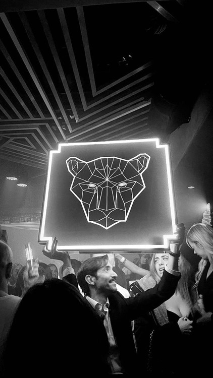 Panthera club Madrid bottle service parade sign