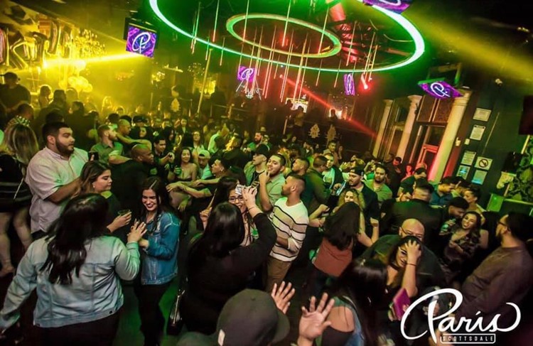 Paris in Scottsdale nightclub in Arizona crowd people fun dance floor girls guys event
