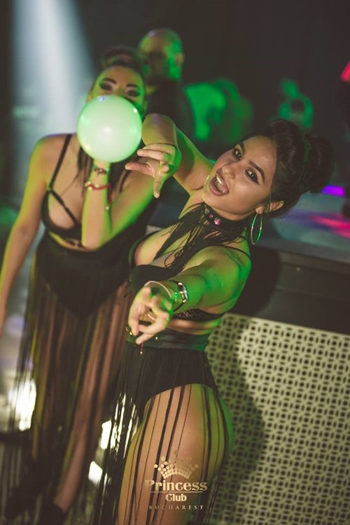 Princess Club nightclub Bucharest sexy exotic dancers in black lingerie