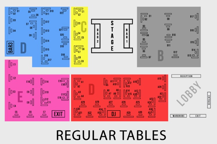 Princess Club Bucharest regular tables sitting area nightclub 