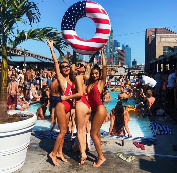 Profundo club NYC pool party rooftop bikinis celebrate fun summer 